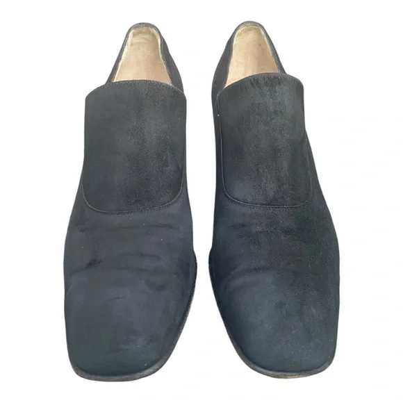 Salvatore Ferragamo Black Suede vintage Shoes size 7.5AA (narrow) - Picture 5 of 11
